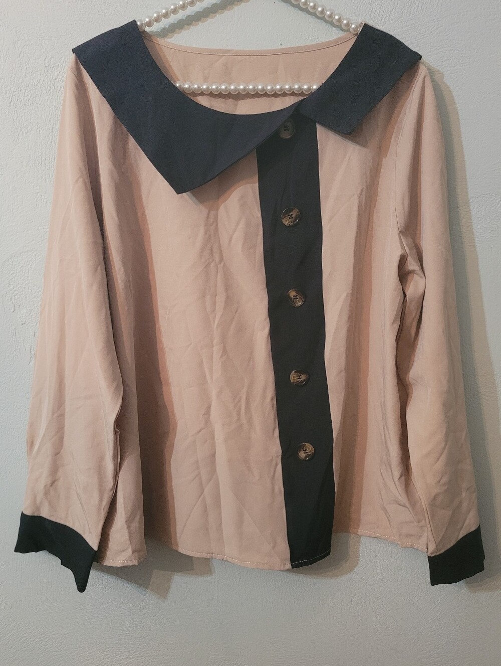 Unique Asymmetrical Neck Blouse Size XLarge New Without Tag! - Picture 2 of 8